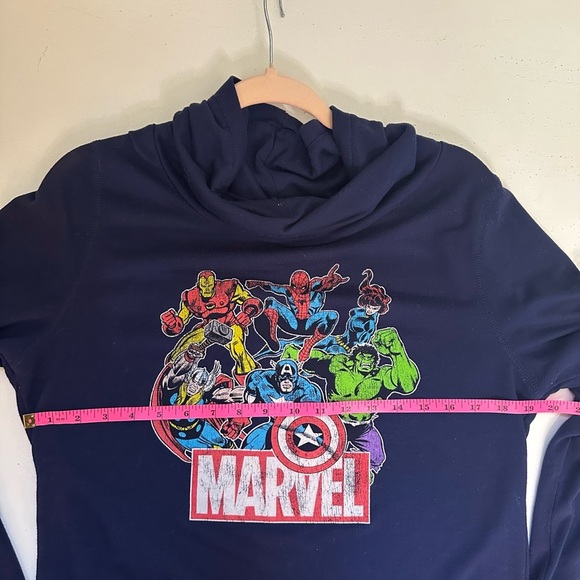 Women's Marvel Navy Blue Superhero Long Sleeve Shirt Size X-Large - Picture 5 of 6